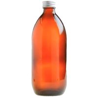 Essentially Natural Amber Glass Bottle with Aluminium Screw Cap - Silver